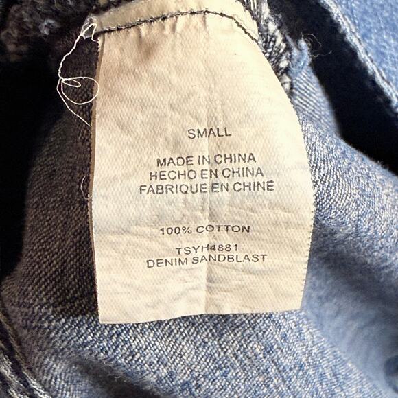 Thread and Supply Denim Shirt Womens Blue Western Cowgirl Snap Button Size S - Picture 6 of 7